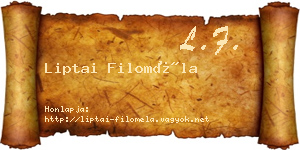 Liptai Filoméla névjegykártya